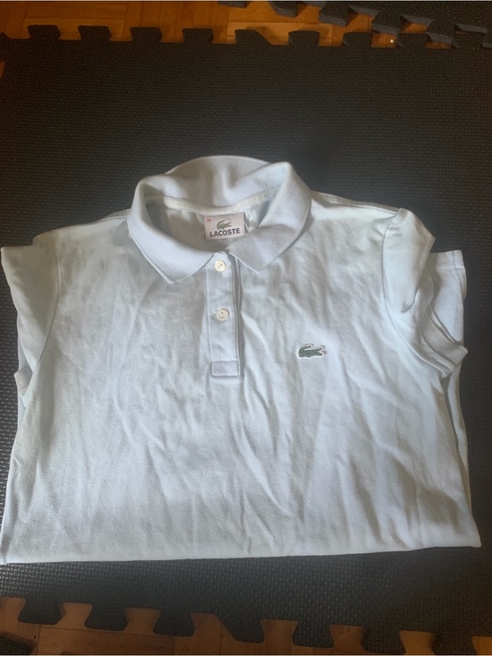 Lacoste Tops - Lacoste light teal Polo Shirt with Crocodile Logo